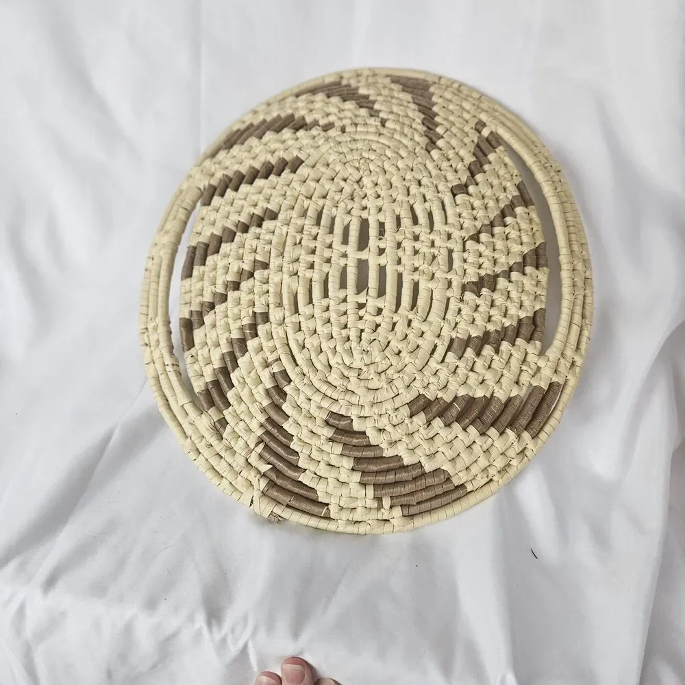 Vintage Handwoven Woven Basket Tray 13